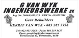 G van Wyk Ingenieurswerke BK logo